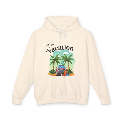 "New Vacation" Unisex Lightweight Hooded Sweatshirt, hooded, unisex, hooded sweatshirt, unisex sweatshirt, sweatshirt, hooded sweater, lightweight hoodie