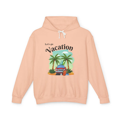 "New Vacation" Unisex Lightweight Hooded Sweatshirt, hooded, unisex, hooded sweatshirt, unisex sweatshirt, sweatshirt, hooded sweater, lightweight hoodie