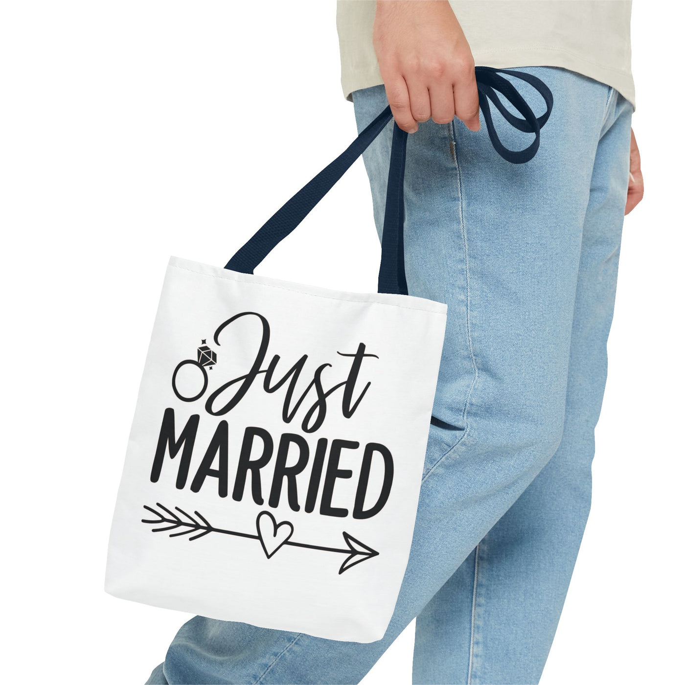 Just Married Tote Bag White