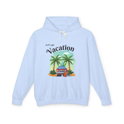 "New Vacation" Unisex Lightweight Hooded Sweatshirt, hooded, unisex, hooded sweatshirt, unisex sweatshirt, sweatshirt, hooded sweater, lightweight hoodie