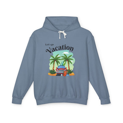 "New Vacation" Unisex Lightweight Hooded Sweatshirt, hooded, unisex, hooded sweatshirt, unisex sweatshirt, sweatshirt, hooded sweater, lightweight hoodie