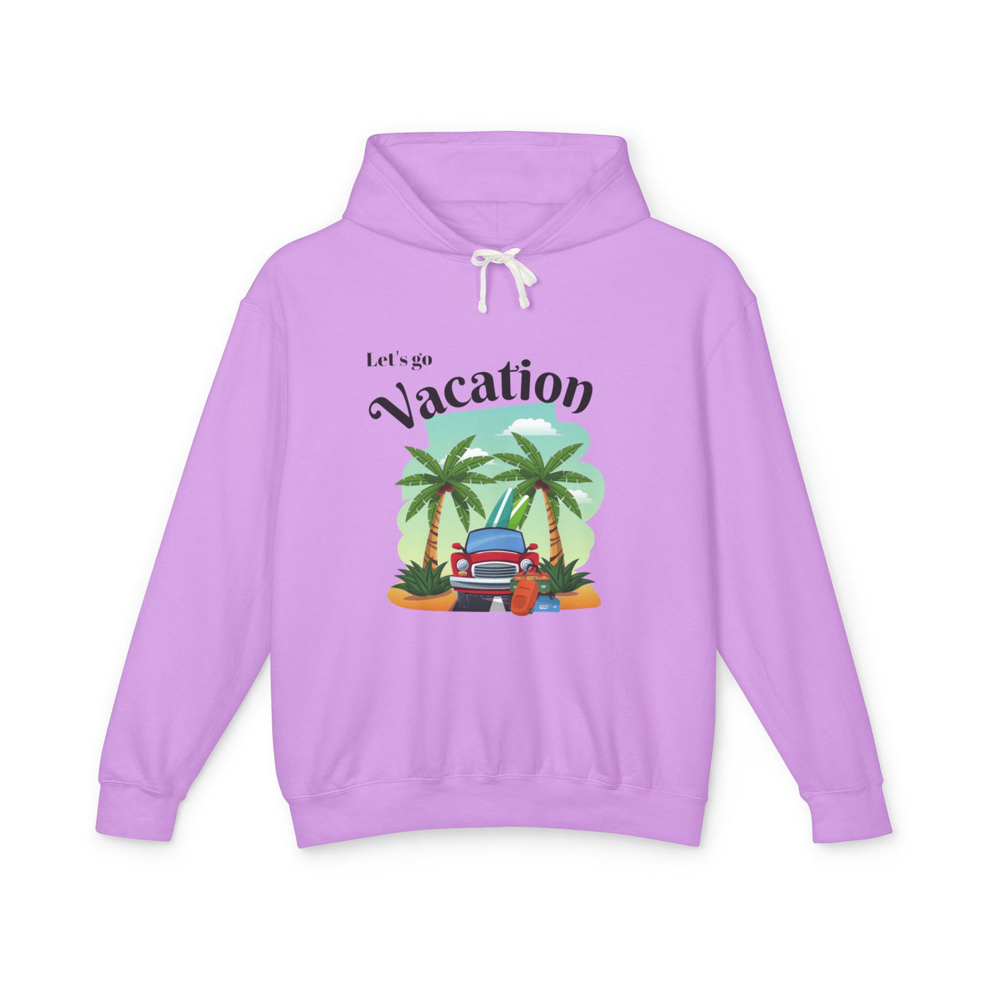 "New Vacation" Unisex Lightweight Hooded Sweatshirt, hooded, unisex, hooded sweatshirt, unisex sweatshirt, sweatshirt, hooded sweater, lightweight hoodie