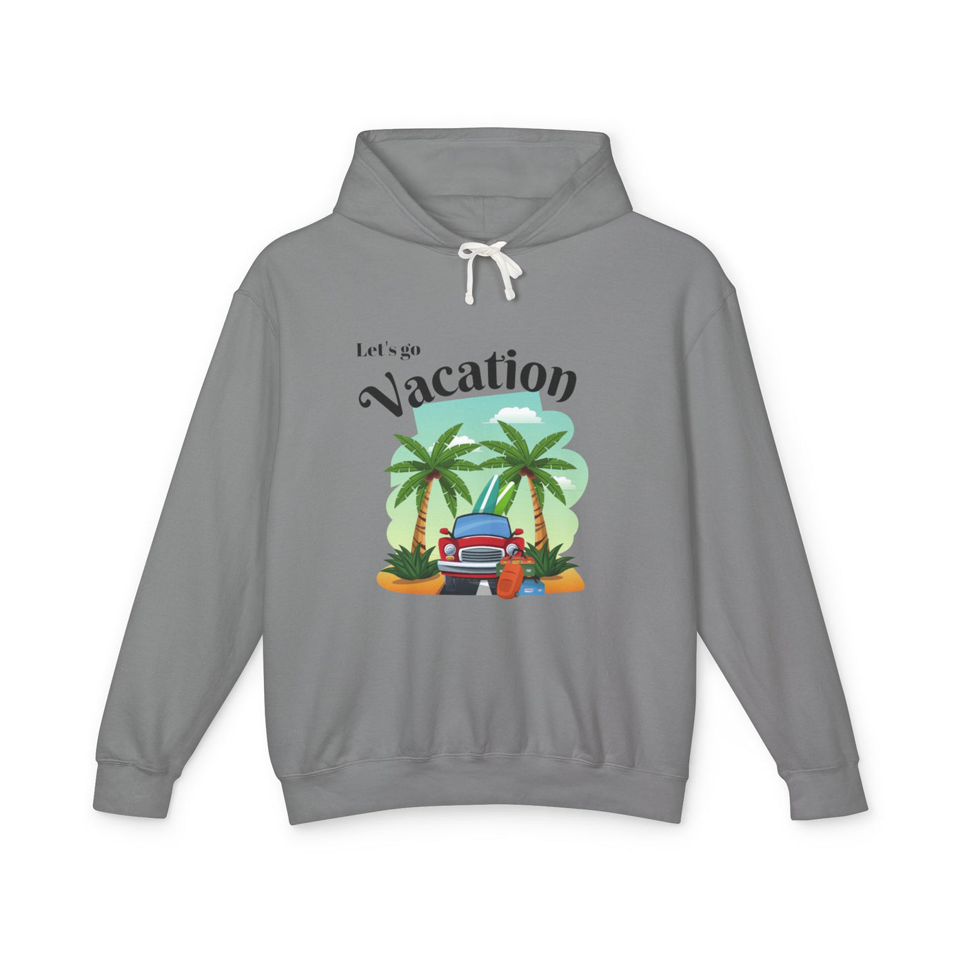 "New Vacation" Unisex Lightweight Hooded Sweatshirt, hooded, unisex, hooded sweatshirt, unisex sweatshirt, sweatshirt, hooded sweater, lightweight hoodie