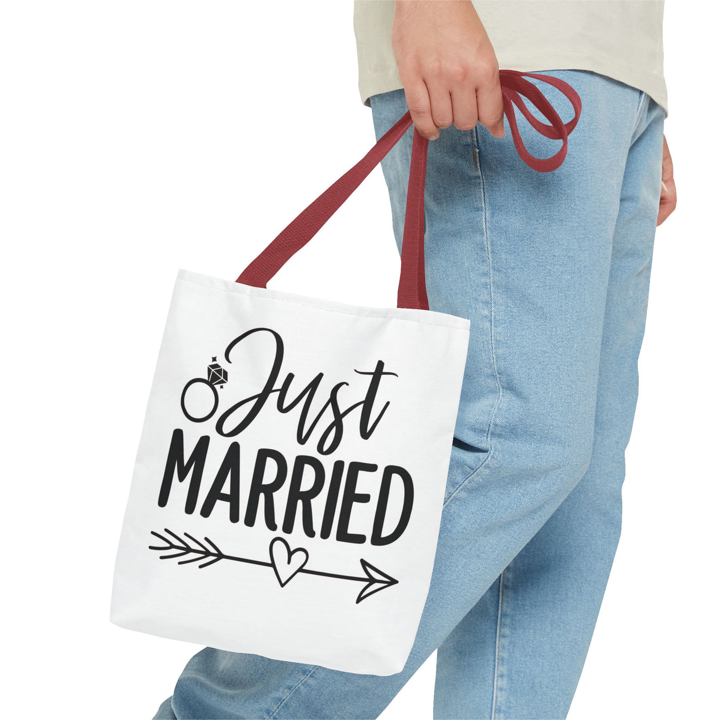 Just Married Tote Bag White